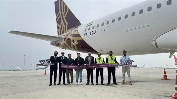 Vistara welcomes its 50th A320neo