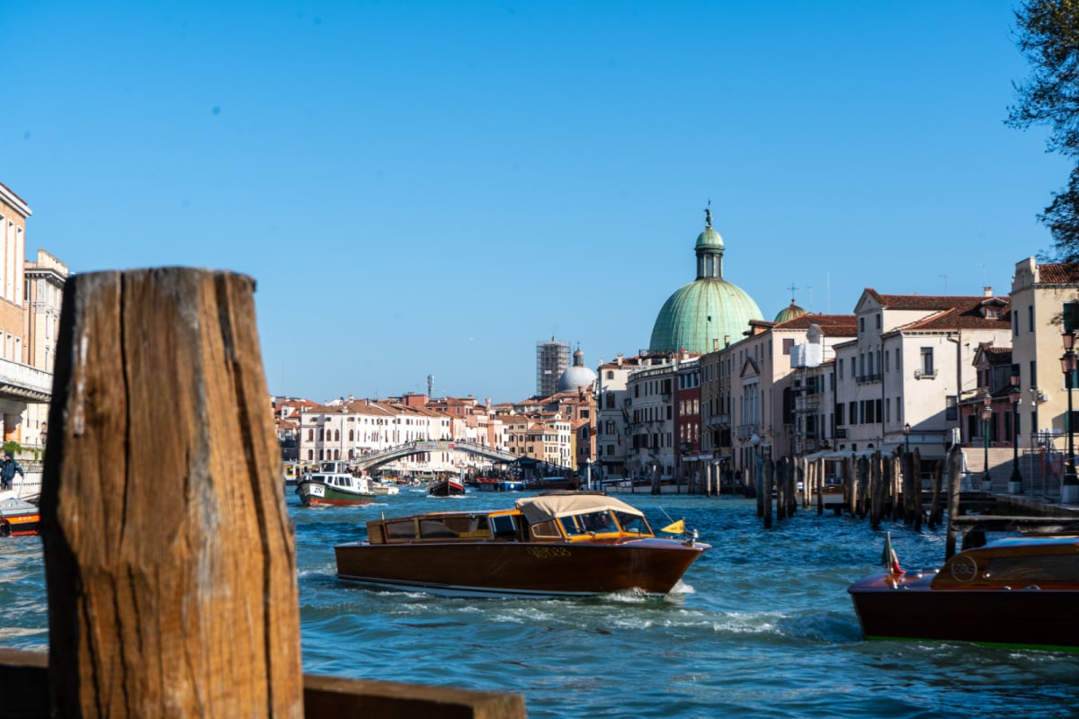 Venice Grand Canal with boats in the water